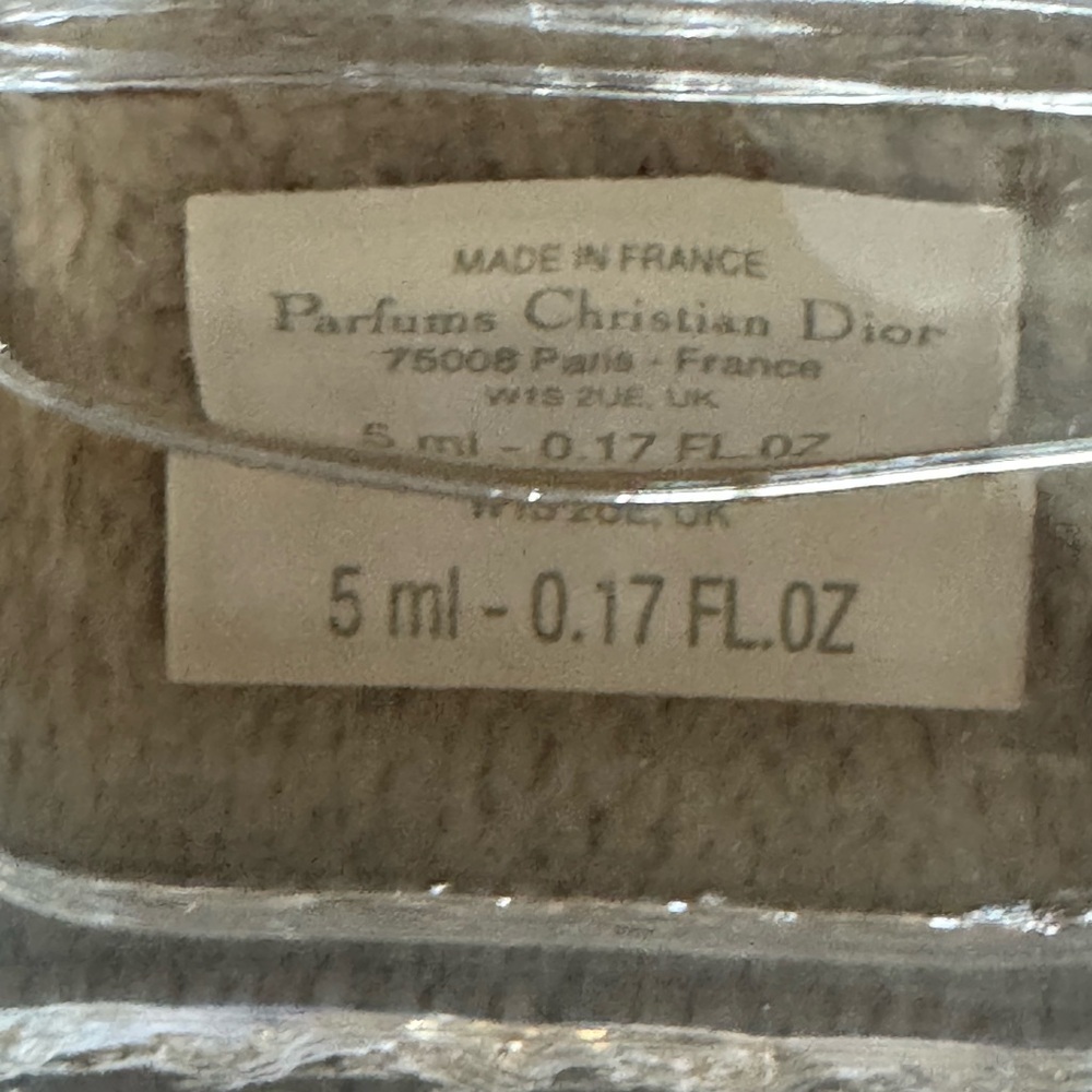 Dior Mini Fragrance Sample Bottle - Clear with Beige Label - Picture 2 of 2